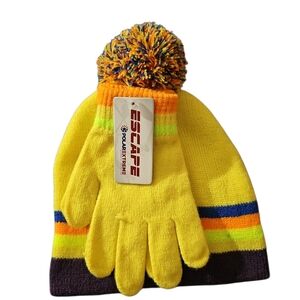 Escape Yellow Knit Hat and Gloves Set